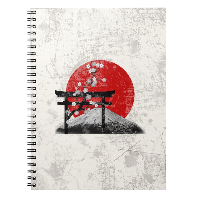 Flagga och symboler för Japan ID153 Anteckningsbok Med Spiral (Framsidan)