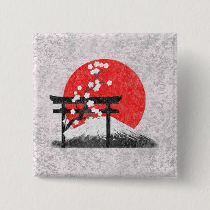 Flagga och symboler för Japan ID153 Knapp