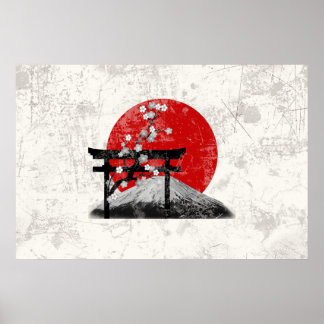 Flagga och symboler för Japan ID153 Poster