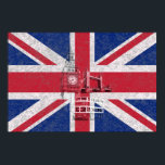 Flagga och symboler för Underbara UK ID154 Poster<br><div class="desc">Den här patriotiska utformningen har flagga av Underbara Storbritannien som täcker bilder av Big Ben, London Bridge, och en dubbla-decker-vagn buss... allt med en modern, katastrofal effekt. Sök i ID154 om du vill se andra produkter med den här designen.</div>