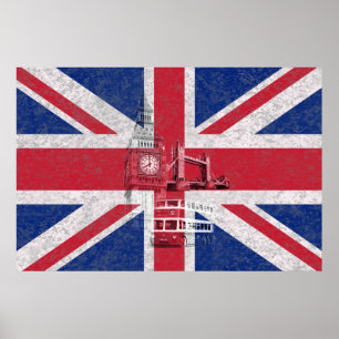 Flagga och symboler för Underbara UK ID154 Poster