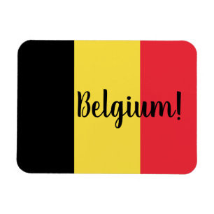 Flagga och text i Belgien Magnet