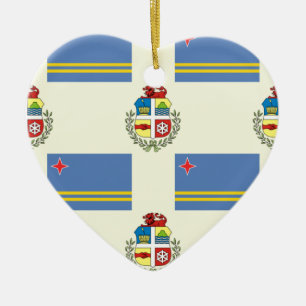 Flagga och vapensköld av Aruba Julgransprydnad Keramik