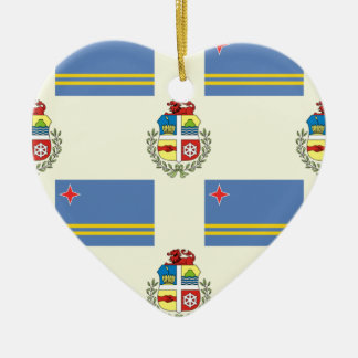 Flagga och vapensköld av Aruba Julgransprydnad Keramik
