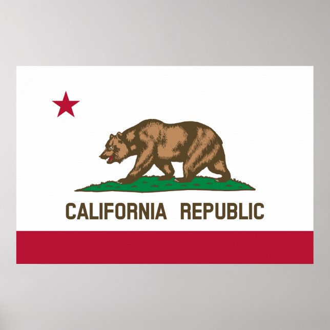 Flagga of California, California flagga Poster (Framsidan)