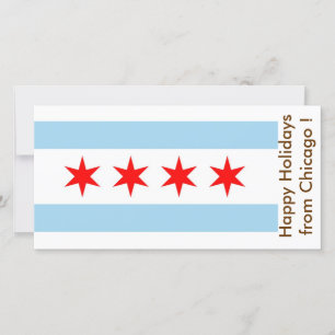 Flagga of Chicago, Glad helg från USA Julkort