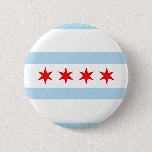 Flagga of Chicago, Illinois Button Knapp (Framsida)