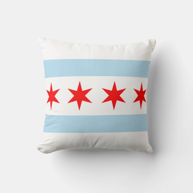 Flagga of Chicago, Illinois Dekorativ kudde (Framsida)