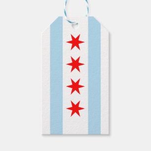 Flagga of Chicago, Illinois Gift Märkres Presentetikett