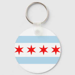 Flagga of Chicago, Illinois Keychain Nyckelring