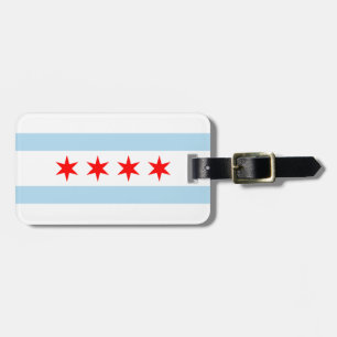 Flagga of Chicago, Illinois Luggage Tag Bagagebricka