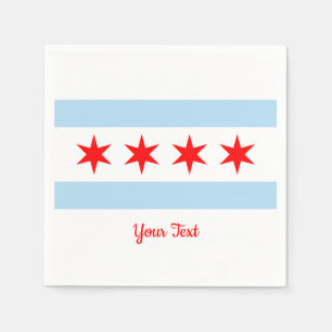 Flagga of Chicago, Illinois Papper Napkins Pappersservett