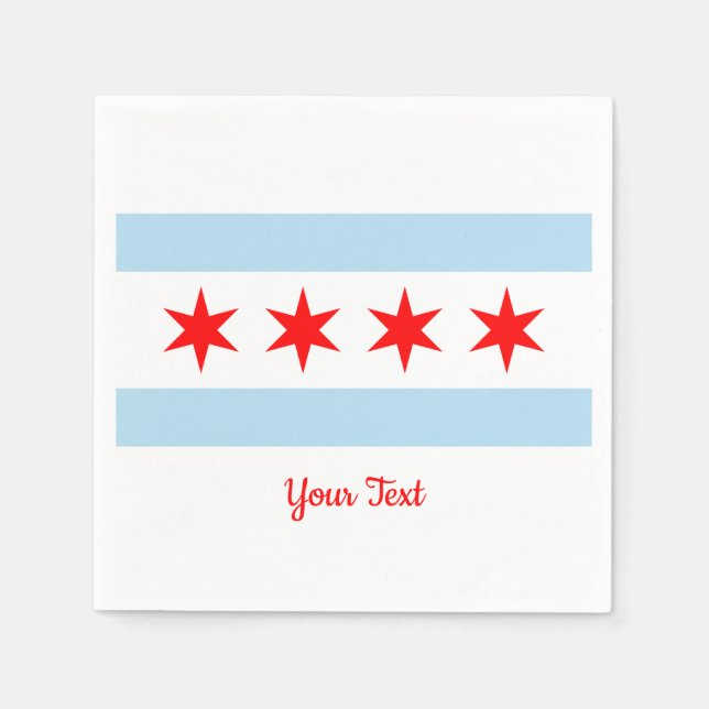 Flagga of Chicago, Illinois Papper Napkins Pappersservett (Framsidan)