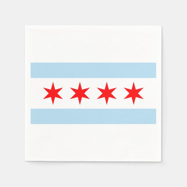Flagga of Chicago, Illinois Pappersservett (Framsidan)