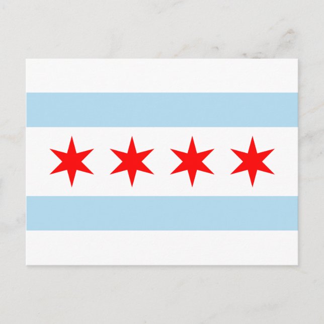 Flagga of Chicago, Illinois Postcard Vykort (Framsida)