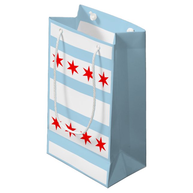 Flagga of Chicago, Illinois Small Gift Bag (Framsidan Vinklad)