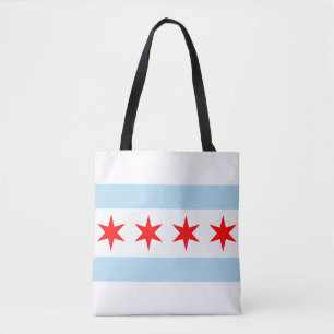 Flagga of Chicago, Illinois Tote Bag Tygkasse