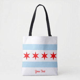 Flagga of Chicago, Illinois Tote Bag Tygkasse