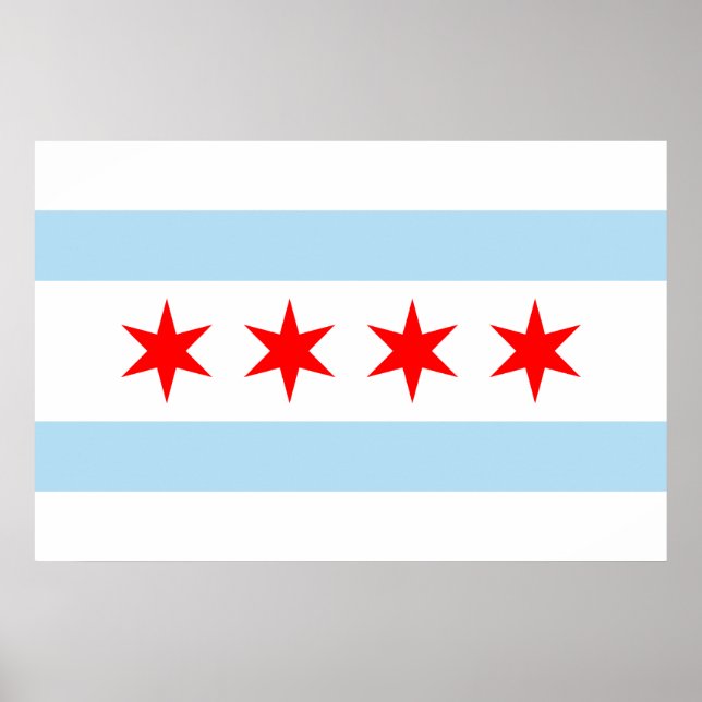 Flagga of Chicago Print Poster (Framsidan)