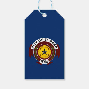 Flagga of City El Paso, Texas Gift Märkres Presentetikett