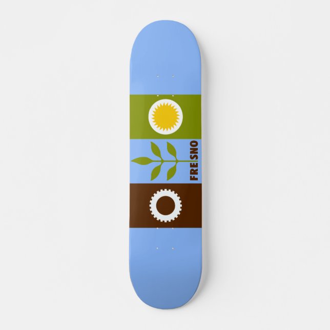 Flagga of city Fresno, California Skateboard (Framsida)