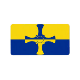 Flagga of County Durham, England Labels Adressetikett
