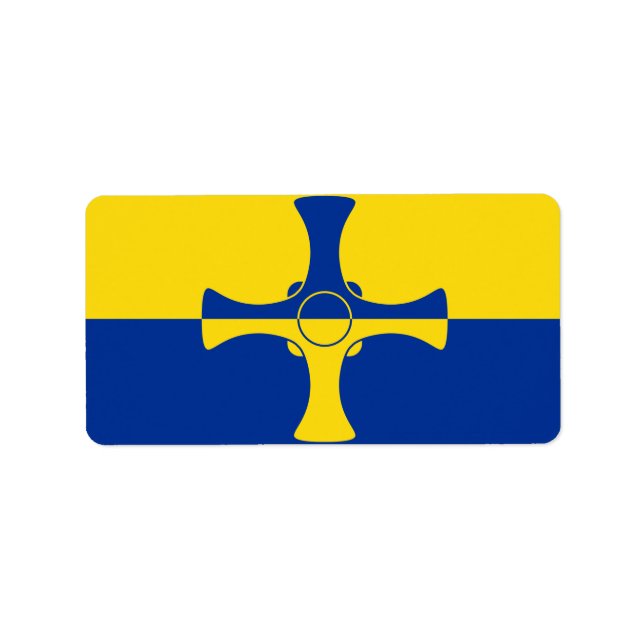 Flagga of County Durham, England Labels Adressetikett (Framsidan)