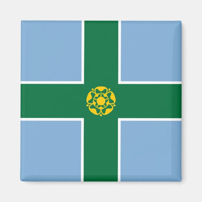 Flagga of Derbyshire (England, Förenade kungariket Magnet (Framsidan)