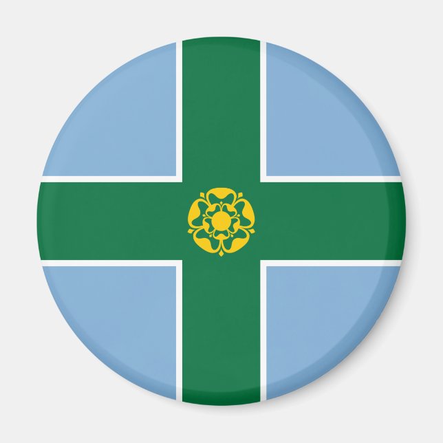 Flagga of Derbyshire (England, Förenade kungariket Magnet (Framsidan)