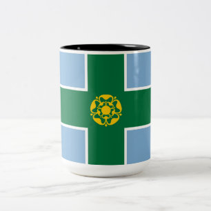 Flagga of Derbyshire (England, Förenade kungariket Två-Tonad Mugg