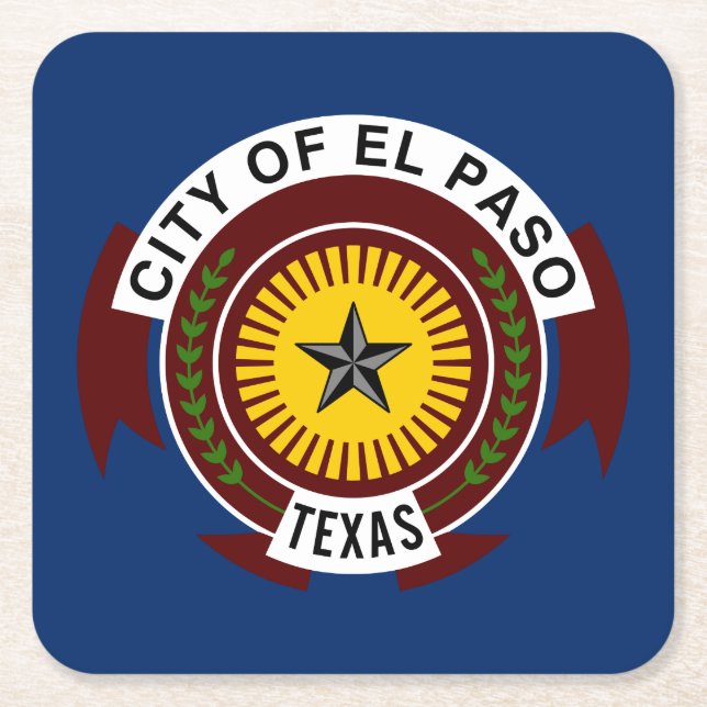 Flagga of El Paso, Texas Square Papper Coaste Underlägg Papper Kvadrat (Framsidan)