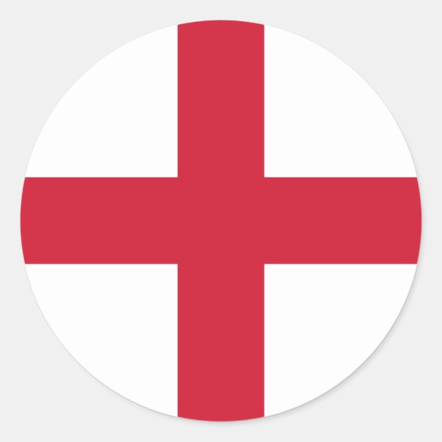 Flagga of England Sticker Runt Klistermärke (Framsida)