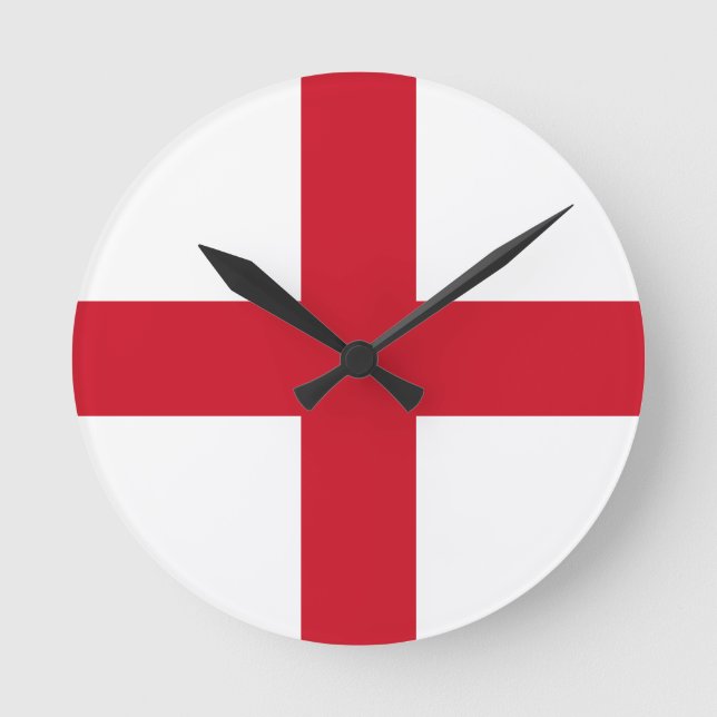 Flagga of England Wall Clock Rund Klocka (Framsida)