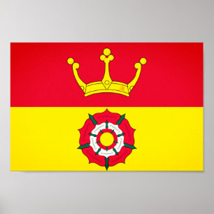 Flagga of Hampshire County, England (UK) Poster