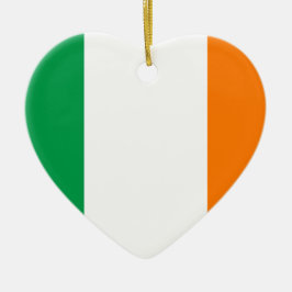Flagga of Ireland Heart Julgransprydnad Keramik