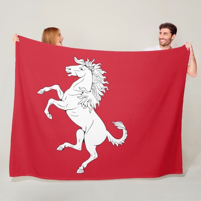 Flagga of Kent (White Horse) (England, Storbritann Fleecefilt (På plats)