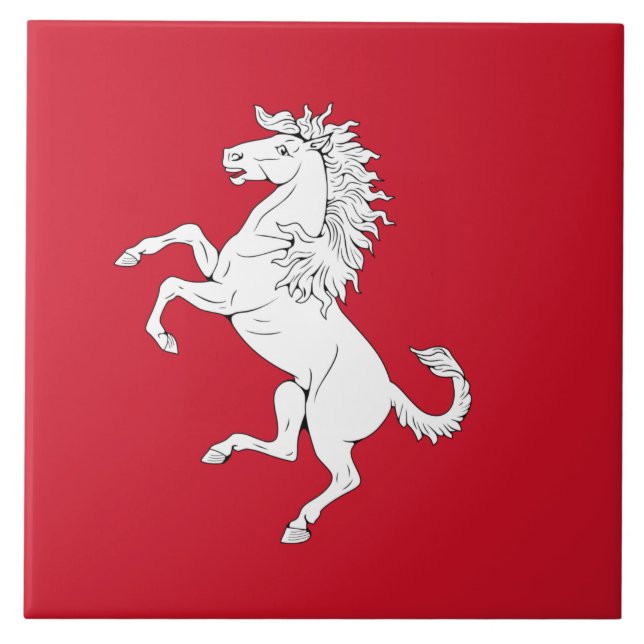 Flagga of Kent (White Horse) (England, Storbritann Kakelplatta (Framsidan)