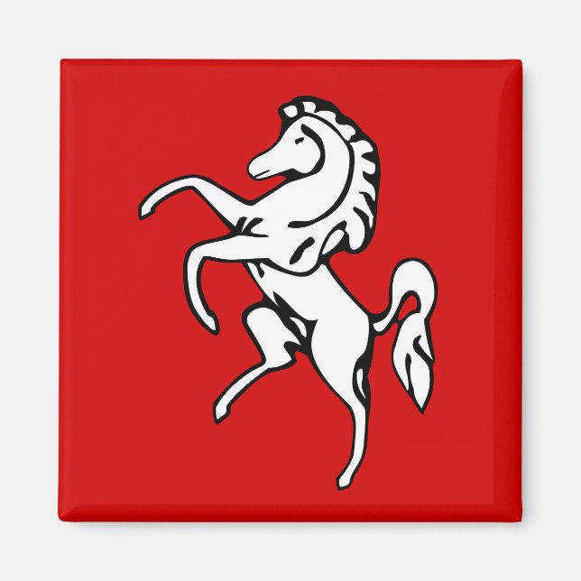Flagga of Kent (White Horse) (England, Storbritann Magnet (Framsidan)