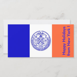 Flagga of New York, Glad helg från USA. Julkort