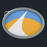 Flagga of Redding, Kalifornien<br><div class="desc">Bälte Buckle med en design med flagga Redding,  Kalifornien. En blå,  orange och vit flagga</div>