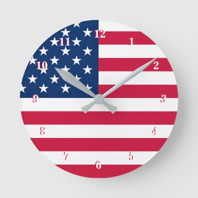 Flagga of the United States Clock Rund Klocka (Framsida)