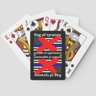 "FLAGGA OF TYRANNY" Blue Line flagga Police flagga Casinokort