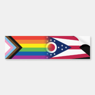 Flagga Ohio-Flagga för inkluderande HGBTQ-Pride Bildekal