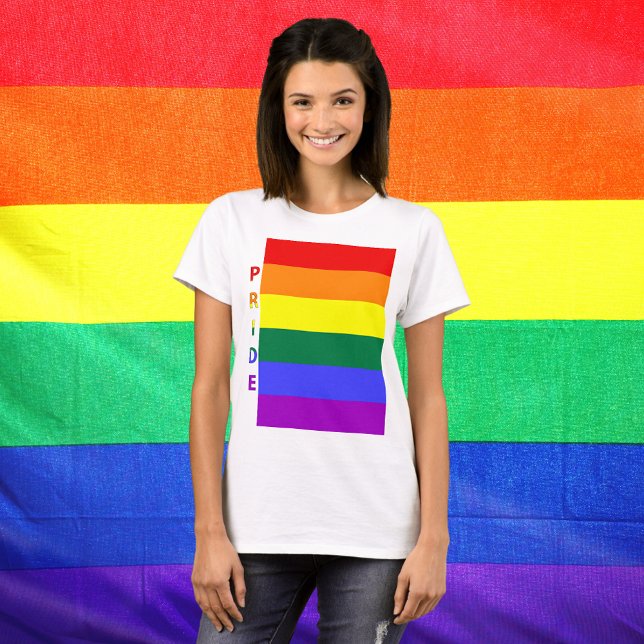 Flagga om HBT-Pride Tröja (LGBT Pride Rainbow Flag White Womens T-Shirt)