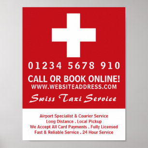 Flagga om schweiziska Taxi Firm Poster