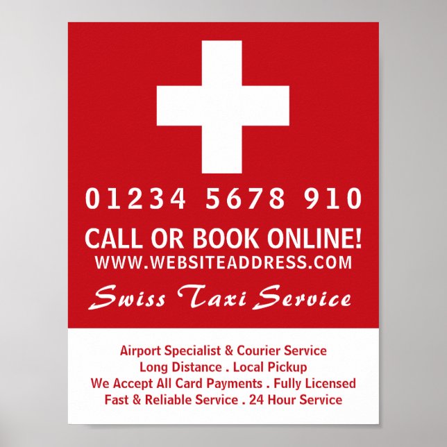 Flagga om schweiziska Taxi Firm Poster (Framsidan)