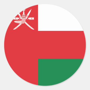Flagga Oman Runt Klistermärke