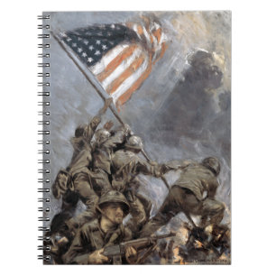 Flagga on Mount Suribachi, Iwo Jima, 1945 Anteckningsbok