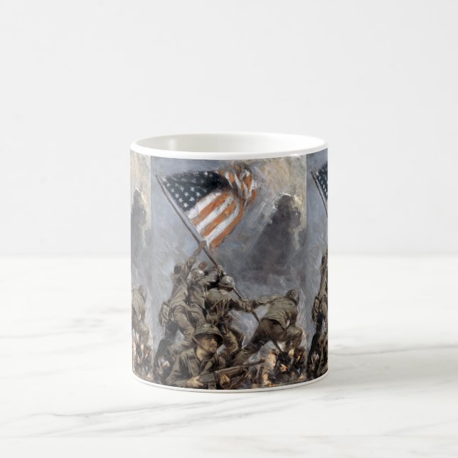 Flagga on Mount Suribachi, Iwo Jima, 1945 Kaffemugg (Center)