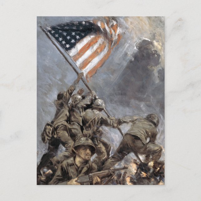 Flagga on Mount Suribachi, Iwo Jima, 1945 Vykort (Framsida)
